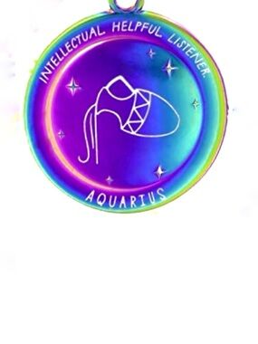 Hallmark Aquarius Zodiac Ornament Rainbow Metal Astrology Sign NWT Keepsake